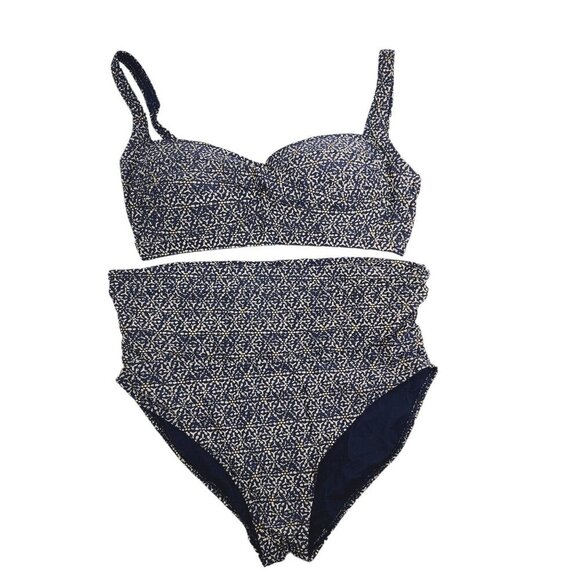 Bond-Eye Australia 2 Piece Bikini High‎ Waisted One Size Blue/Gold - Picture 1 of 8